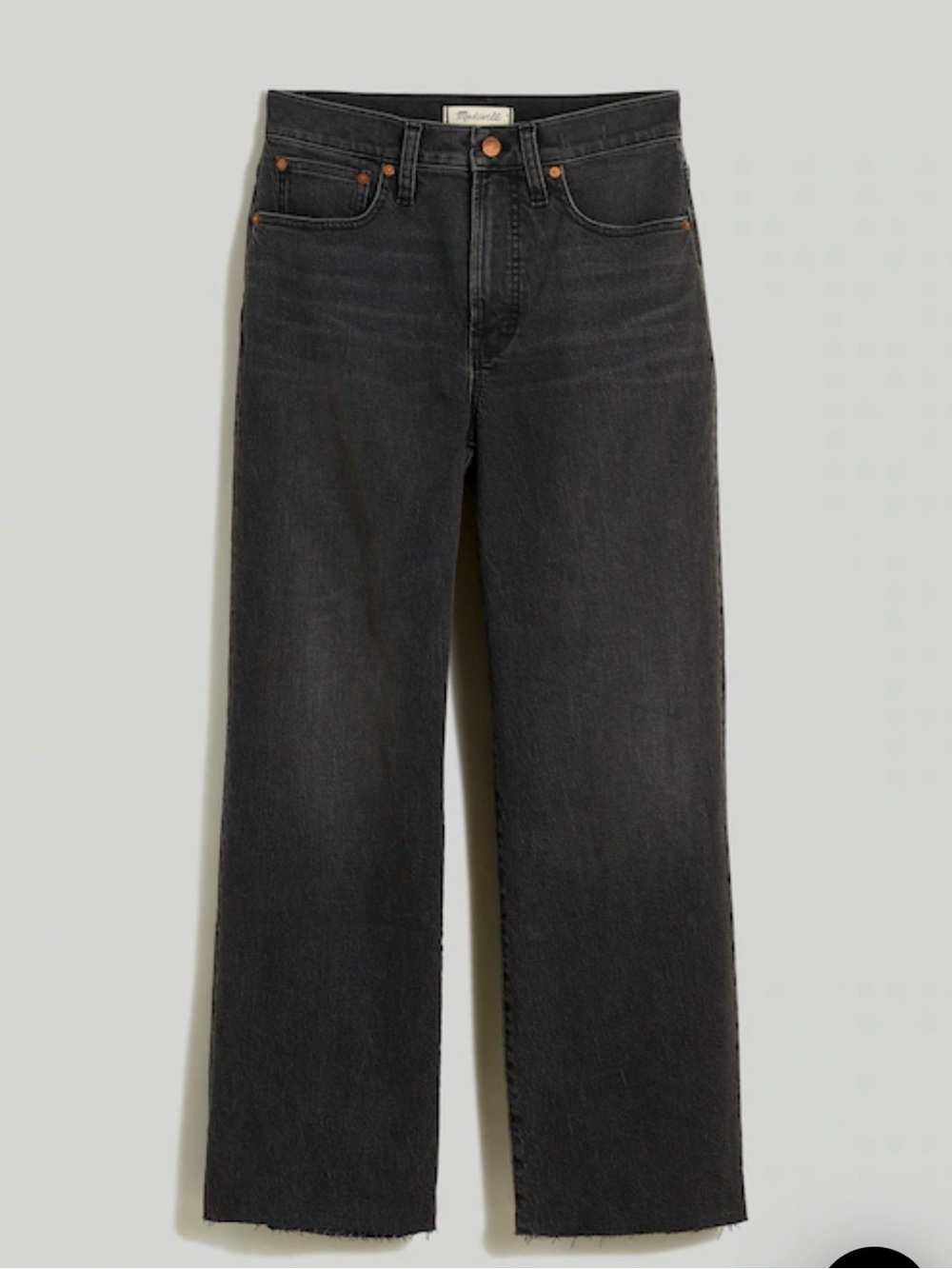 Madewell Perfect Vintage Wide-Leg Crop Jean Benley Wash washed black size 28